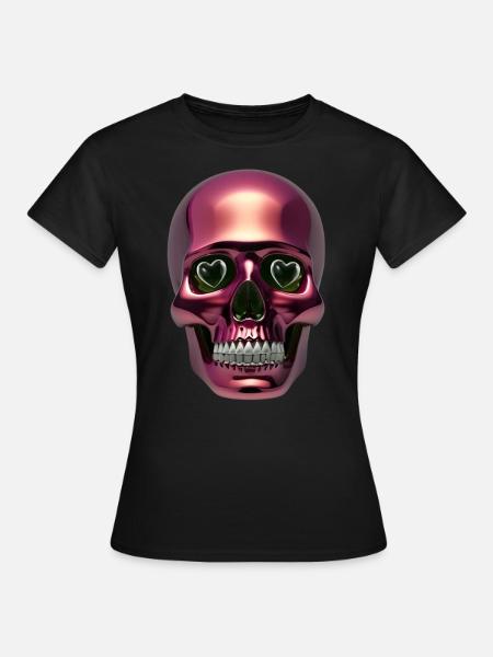 Steampunk Totenkopf - Frauen T-Shirt - Schwarz