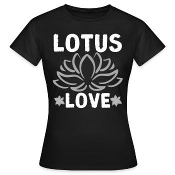 Lotus Love | Nature's Elegance and Affection - Women's T-Shirt - black - Front - AI Model Female 172 dark (172cm)