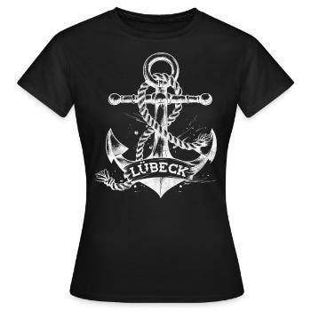 Ancre de Lübeck - T-shirt Femme - noir - Devant - AI Model Female 172 dark (172cm)