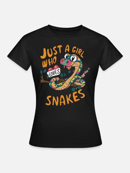 Nur ein Mädchen, das Schlangen Liebt - Frauen T-Shirt - Schwarz