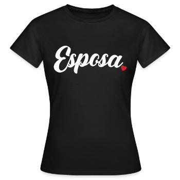 Esposa Cute Wife To Be Bride Couple Wedding Gift - Women's T-Shirt - black - Front - AI Model Female 172 dark (172cm)