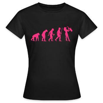 Saxophone Spielerin - Frauen T-Shirt - Schwarz - Vorne - AI Model Female 172 dark (172cm)