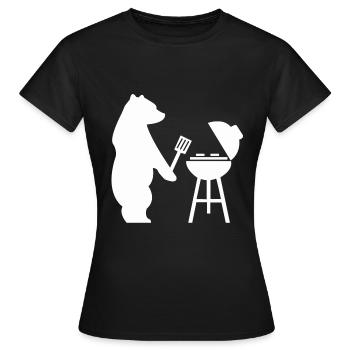 Bär Grill grillen Grillzange - Frauen T-Shirt - Schwarz - Vorne - AI Model Female 172 dark (172cm)