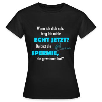 spruch witzig - Frauen T-Shirt - Schwarz - Vorne - AI Model Female 172 dark (172cm)