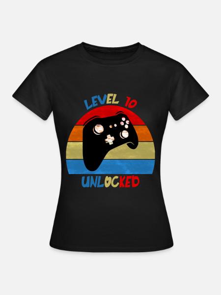 Level 10 freigeschaltet - Frauen T-Shirt - Schwarz