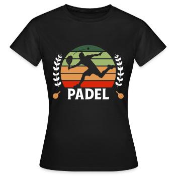 Padel Tennis Paddel Paddelball Padel Plattform - Frauen T-Shirt - Schwarz - Vorne - AI Model Female 172 dark (172cm)