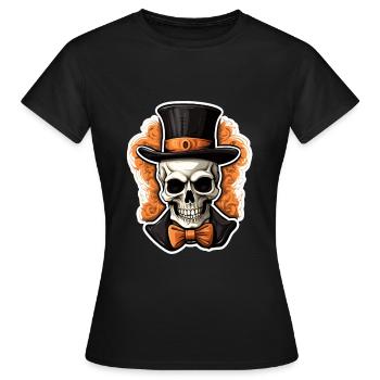 Crâne d’Halloween - T-shirt Femme - noir - Devant - AI Model Female 172 dark (172cm)