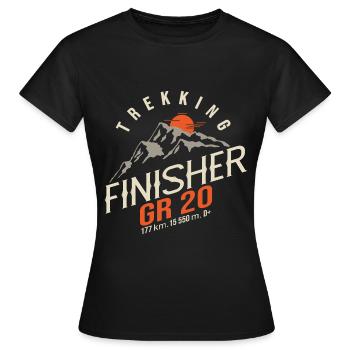 GR 20 randonnée corse gr 20 trek - T-shirt Femme - noir - Devant - AI Model Female 172 dark (172cm)