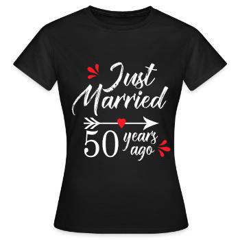 anniversaire de mariage 50 ans Marié depuis 50 ans - T-shirt Femme - noir - Devant - AI Model Female 172 dark (172cm)