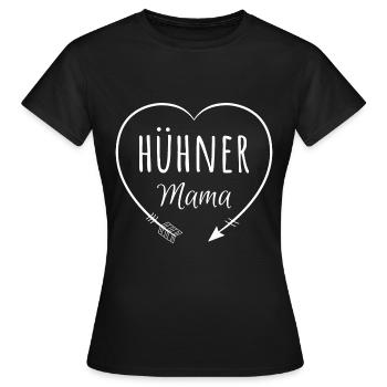 Hühner Mama Herz - Frauen T-Shirt - Schwarz - Vorne - AI Model Female 172 dark (172cm)