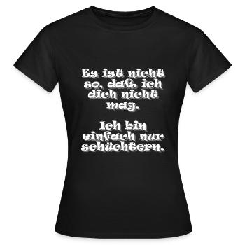 Schüchtern - Frauen T-Shirt - Schwarz - Vorne - AI Model Female 172 dark (172cm)