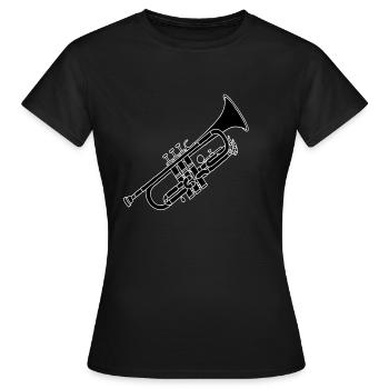 Cuivres trompette 2 - T-shirt Femme - noir - Devant - AI Model Female 172 dark (172cm)