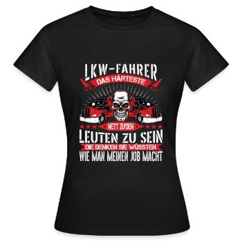 Brummi Fahrer T Shirt mit Deutschen Text 012 - Frauen T-Shirt - Schwarz - Vorne - AI Model Female 172 dark (172cm)