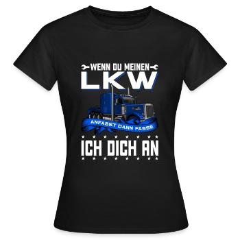Brummi LKW Fahrer Motiv T Shirt 152 - Frauen T-Shirt - Schwarz - Vorne - AI Model Female 172 dark (172cm)