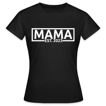 Mama Est. 2023, Maman à être, Révélation de grossesse - T-shirt Femme - noir - Devant - AI Model Female 172 dark (172cm)