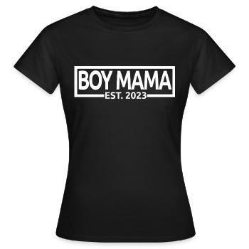 Boy Mama Est. 2023 Baby Shower Pregnancy Reveal - Women's T-Shirt - black - Front - AI Model Female 172 dark (172cm)