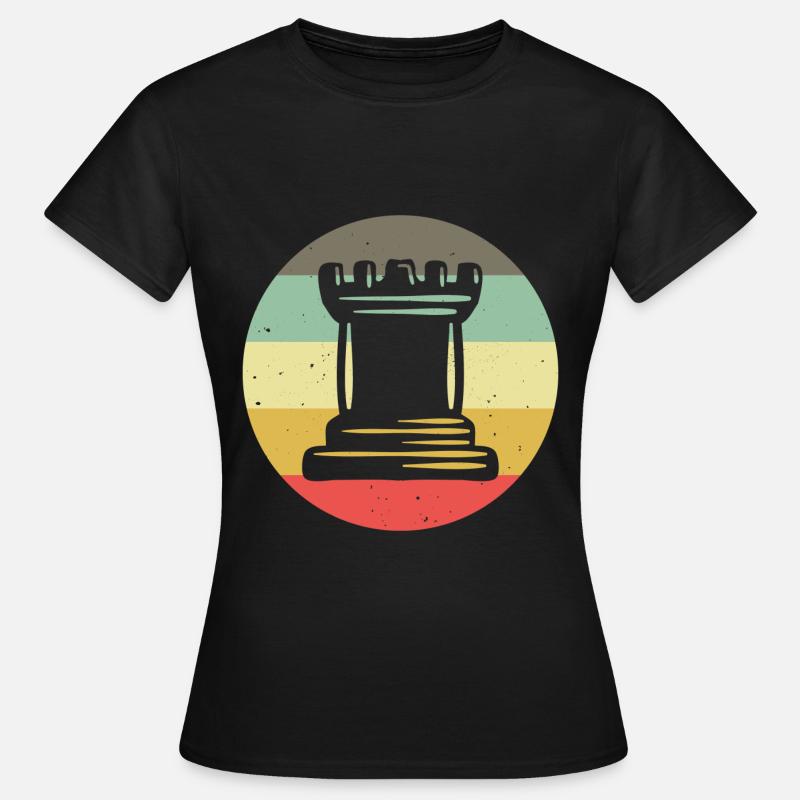 Retro Chess Chess Player Checkmate Chess Piece - Women's T-Shirt - black