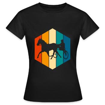 Trotteur trotter dans un style rétro ou vintage - T-shirt Femme - noir - Devant - AI Model Female 172 dark (172cm)