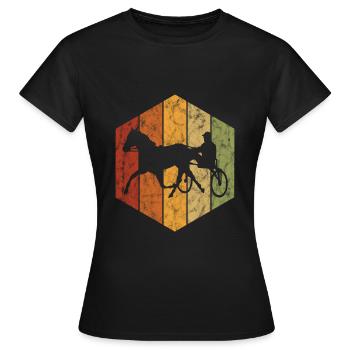 Trotteur trotter dans un style rétro ou vintage - T-shirt Femme - noir - Devant - AI Model Female 172 dark (172cm)