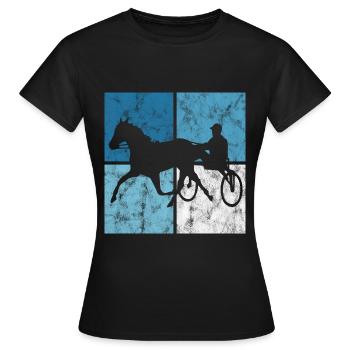 Trotteur trotter dans un style rétro ou vintage - T-shirt Femme - noir - Devant - AI Model Female 172 dark (172cm)