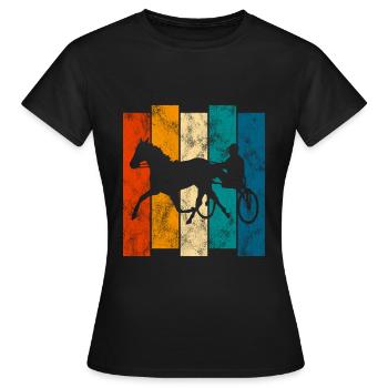 Trotteur trotter dans un style rétro ou vintage - T-shirt Femme - noir - Devant - AI Model Female 172 dark (172cm)