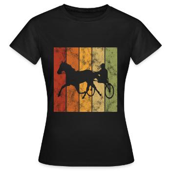 Trotteur trotter dans un style rétro ou vintage - T-shirt Femme - noir - Devant - AI Model Female 172 dark (172cm)