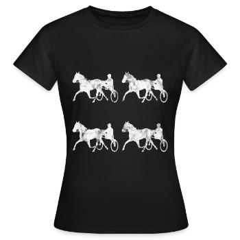 Trotteur trotter dans un style rétro ou vintage - T-shirt Femme - noir - Devant - AI Model Female 172 dark (172cm)