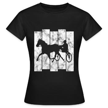 Trotteur trotter dans un style rétro ou vintage - T-shirt Femme - noir - Devant - AI Model Female 172 dark (172cm)