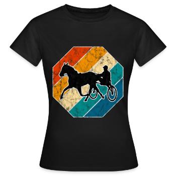 Trotteur trotter dans un style rétro ou vintage - T-shirt Femme - noir - Devant - AI Model Female 172 dark (172cm)