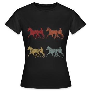 Trotter trotting races in retro or vintage style - Women's T-Shirt - black - Front - AI Model Female 172 dark (172cm)