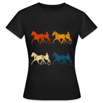 Trotter trotting races in retro or vintage style - Women's T-Shirt - black - Front - AI Model Female 172 dark (172cm)