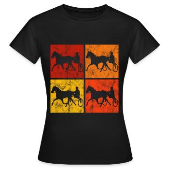 Trotter courses de trot dans un style rétro ou vintage - T-shirt Femme - noir - Devant - AI Model Female 172 dark (172cm)