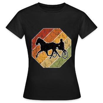 Trotter trotting races in retro or vintage style - Women's T-Shirt - black - Front - AI Model Female 172 dark (172cm)
