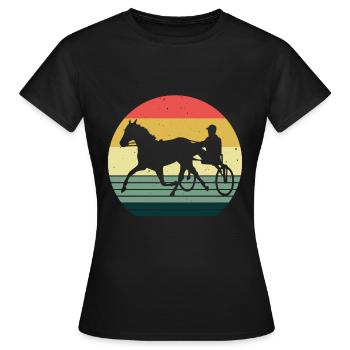 Trotter trotting races in retro or vintage style - Women's T-Shirt - black - Front - AI Model Female 172 dark (172cm)