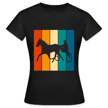 Trotter trotting races in retro or vintage style - Women's T-Shirt - black - Front - AI Model Female 172 dark (172cm)
