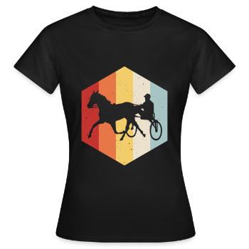 Trotter courses de trot dans un style rétro ou vintage - T-shirt Femme - noir - Devant - AI Model Female 172 dark (172cm)