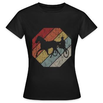 Trotter trotter course de trot dans un style rétro ou vintage - T-shirt Femme - noir - Devant - AI Model Female 172 dark (172cm)