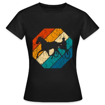 Trotter courses de trot dans un style rétro ou vintage - T-shirt Femme - noir - Devant - AI Model Female 172 dark (172cm)