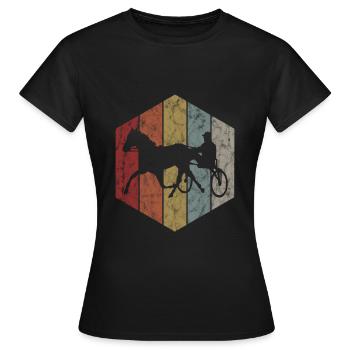 Trotter courses de trot dans un style rétro ou vintage - T-shirt Femme - noir - Devant - AI Model Female 172 dark (172cm)