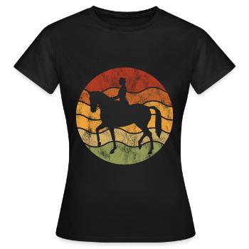 Dressage Dressage Dressage Dressage Cavalier Équitation - T-shirt Femme - noir - Devant - AI Model Female 172 dark (172cm)