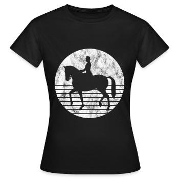 Dressage Cavalier de dressage Cheval d’équitation - T-shirt Femme - noir - Devant - AI Model Female 172 dark (172cm)