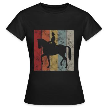 Dressage Dressage Dressage Dressage Cavalier Équitation - T-shirt Femme - noir - Devant - AI Model Female 172 dark (172cm)
