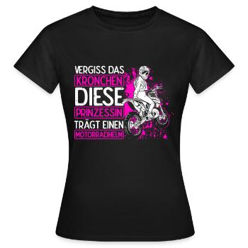Bikerin Motorradfahrerin Kein Krönchen Geschenk Bi - Frauen T-Shirt - Schwarz - Vorne - AI Model Female 172 dark (172cm)