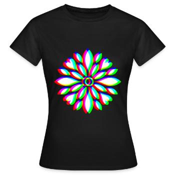 EDM Florales Mandala - Frauen T-Shirt - Schwarz - Vorne - AI Model Female 172 dark (172cm)