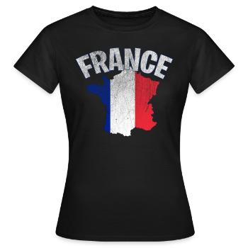 France France Drapeau - T-shirt Femme - noir - Devant - AI Model Female 172 dark (172cm)