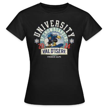 University of snowboarding - T-shirt Femme - noir - Devant - AI Model Female 172 dark (172cm)