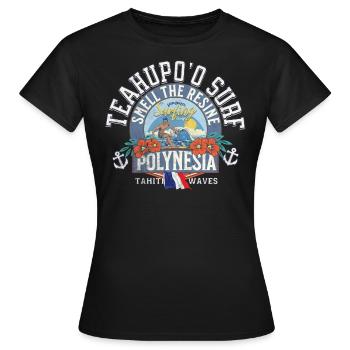 Teahupoo Surf Polynesien - Frauen T-Shirt - Schwarz - Vorne - AI Model Female 172 dark (172cm)