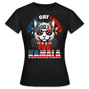 Crazy cat ladies for kamala - Women's T-Shirt - black - Front - AI Model Female 172 dark (172cm)