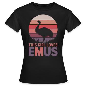 Emu Saying Australia Emus Funny Emu Gift - Women's T-Shirt - black - Front - AI Model Female 172 dark (172cm)