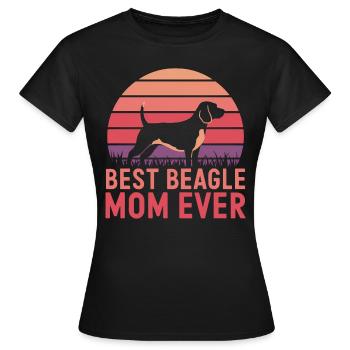 Beagle Maman Chien Maman Drôle Beagle Cadeau - T-shirt Femme - noir - Devant - AI Model Female 172 dark (172cm)